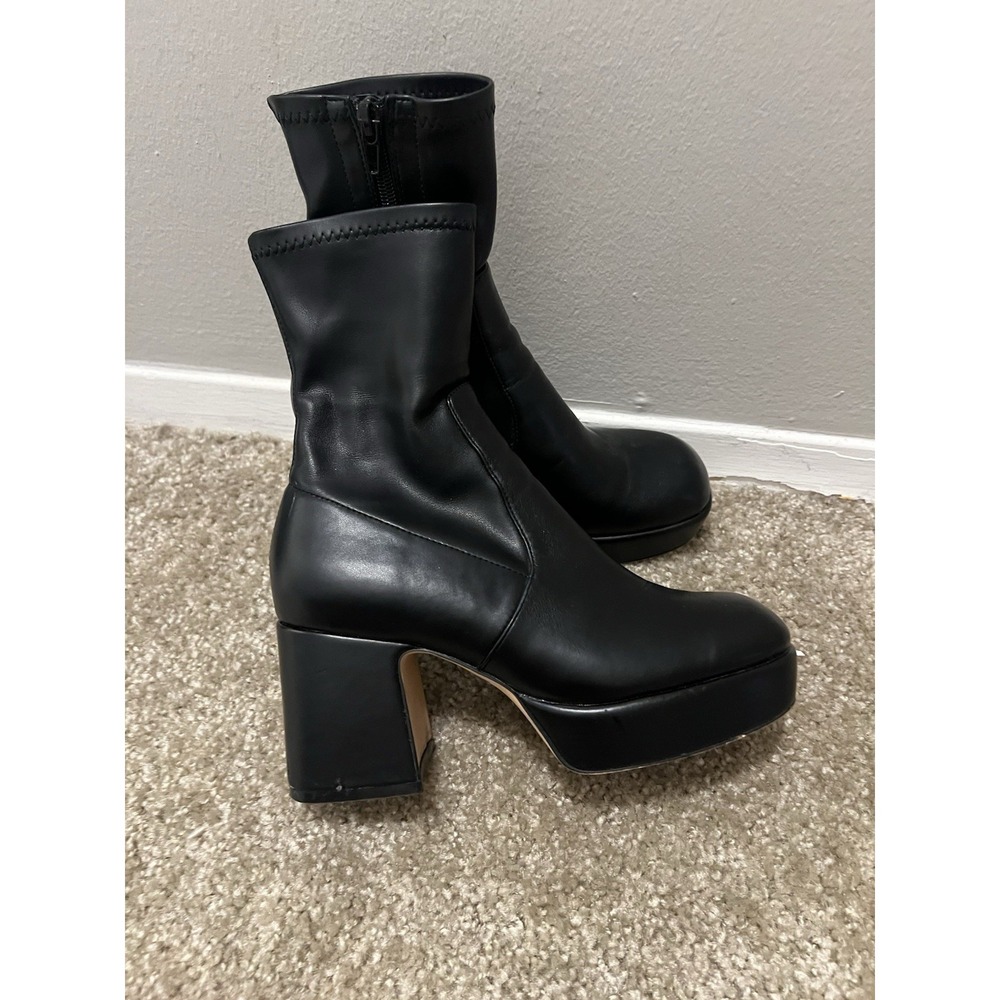 Silent D Platform Otto Boot Black Pull On Ankle Boot For Anthropologie sz 6 - Picture 5 of 11
